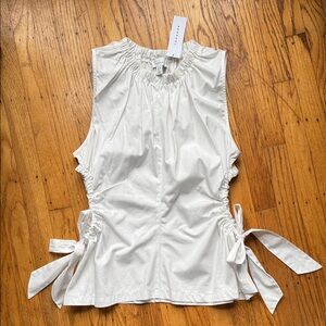 Topshop White Sleeveless Blouse with Side Ties